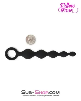 0688E      Black Silicone Anal Beads with Super Climax Pull Cord - LAST CHANCE - Final Closeout!