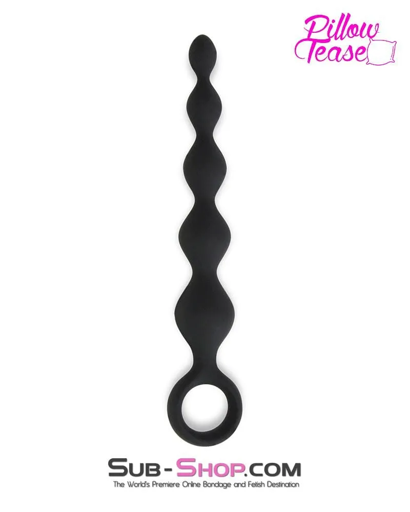 0688E      Black Silicone Anal Beads with Super Climax Pull Cord - LAST CHANCE - Final Closeout!