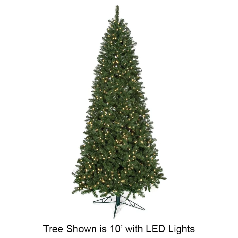 10'Hx58"W Fluff-Free Monroe Pine Artificial Christmas Tree w/Stand -Green