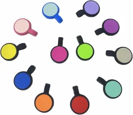 12 Pack with 12 Colors in One Set Mini Circle Dog Name Tag Double Sides Round Silent Dog Tag,Personalized Silent Tag Engraved for Pets with Cute Custom Designs