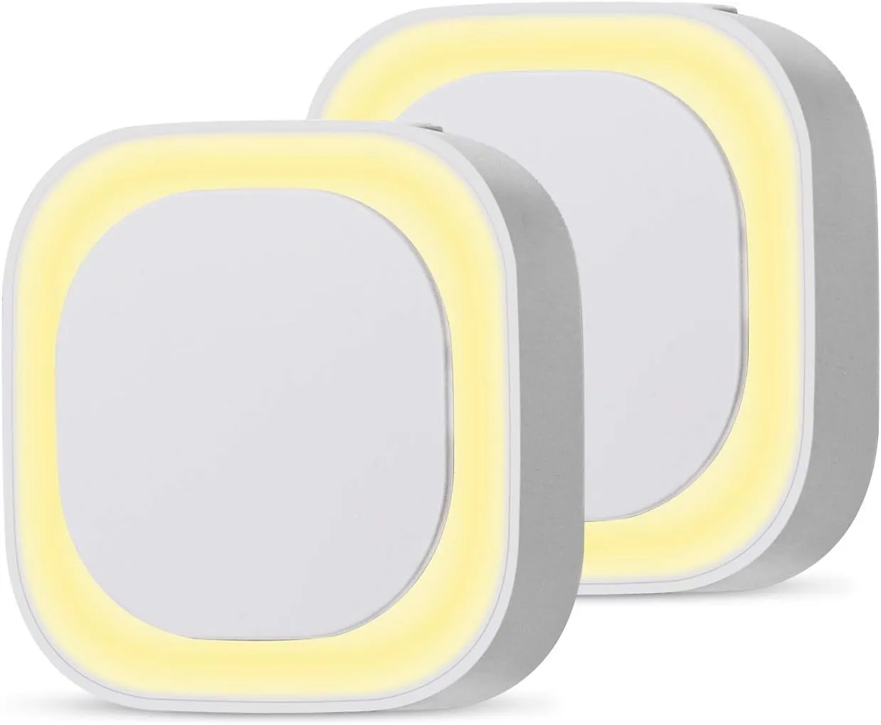 2 Pack Plug in Dimmable Nightlight, Auto Dusk to Dawn Sensor, LED Night Light, Soft Glow, Diffused Light, Warm White Night Light for Bathroom, Hallway, Kitchen, Bedroom, Garage