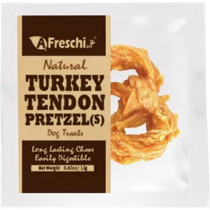 20% OFF: AFreschi Natural Turkey Tendon Pretzel Grain-Free Dog Chew (Small) 15g