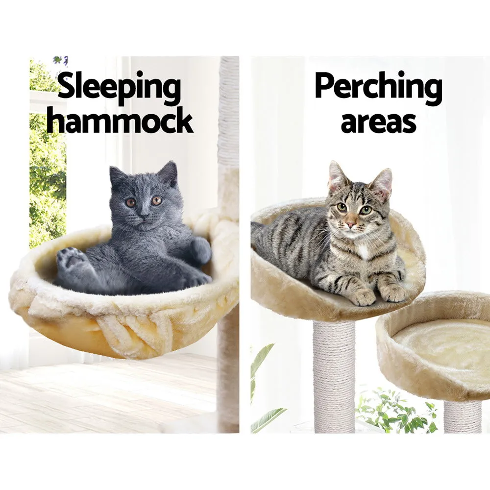 203cm Multi-Level Cat Tree, Scratch Posts, Hammock - i.Pet