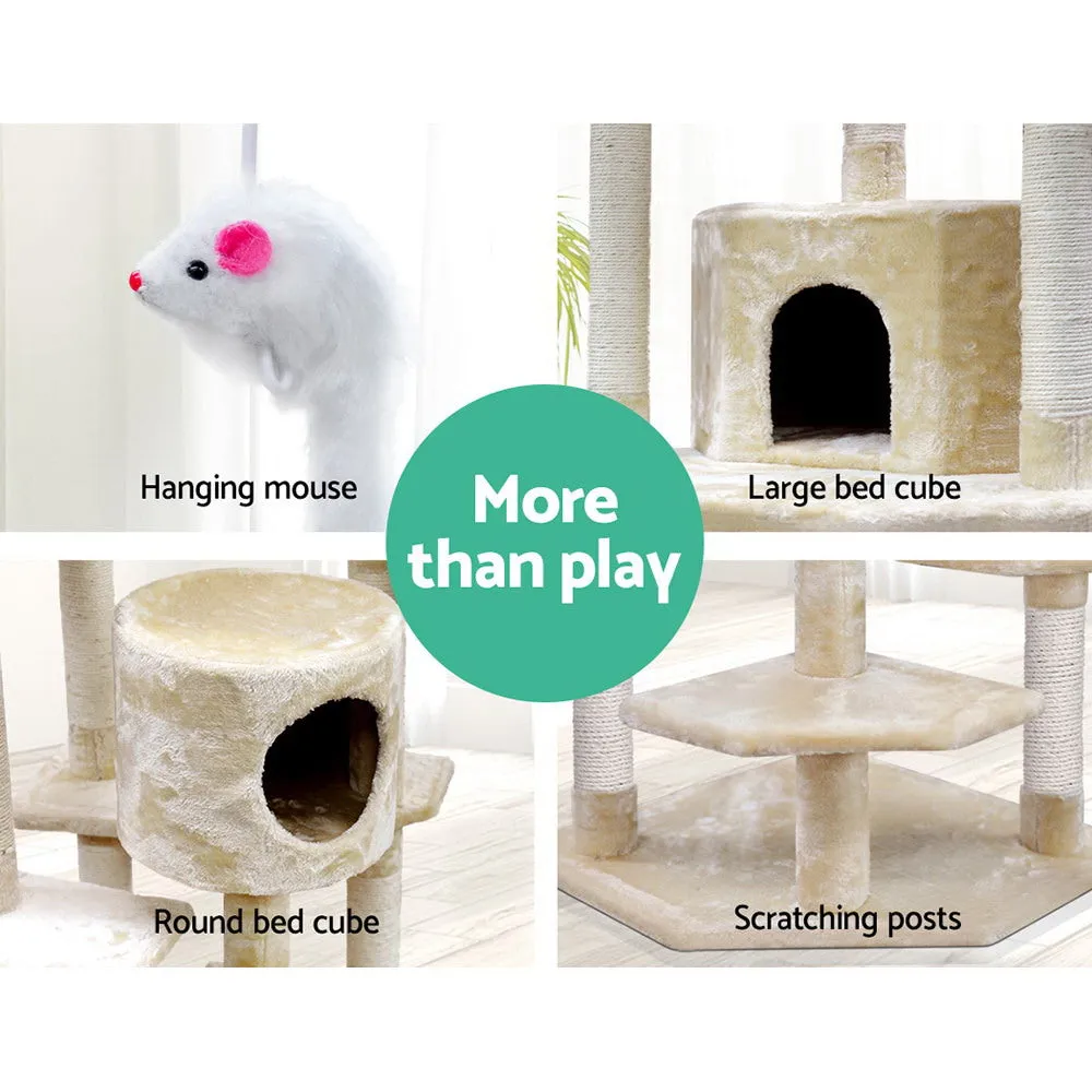 203cm Multi-Level Cat Tree, Scratch Posts, Hammock - i.Pet