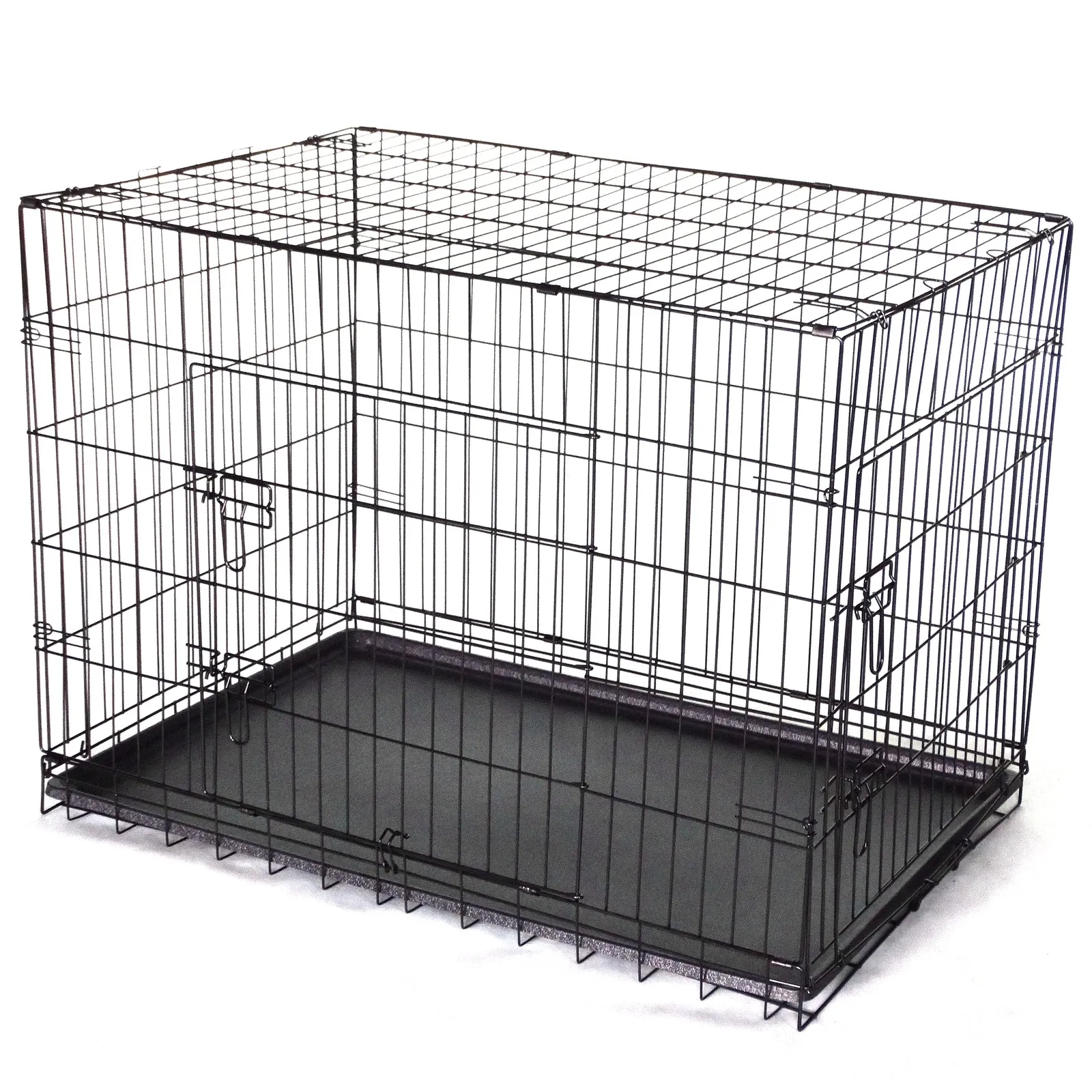 24" Collapsible Metal Dog Crate with Divider and Tray