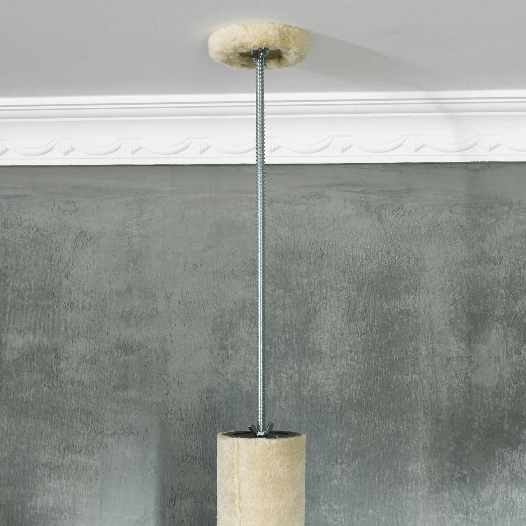 255cm Cat Tree Tower w/ Scratching Post, Cat House, Ball, Platform, Beige