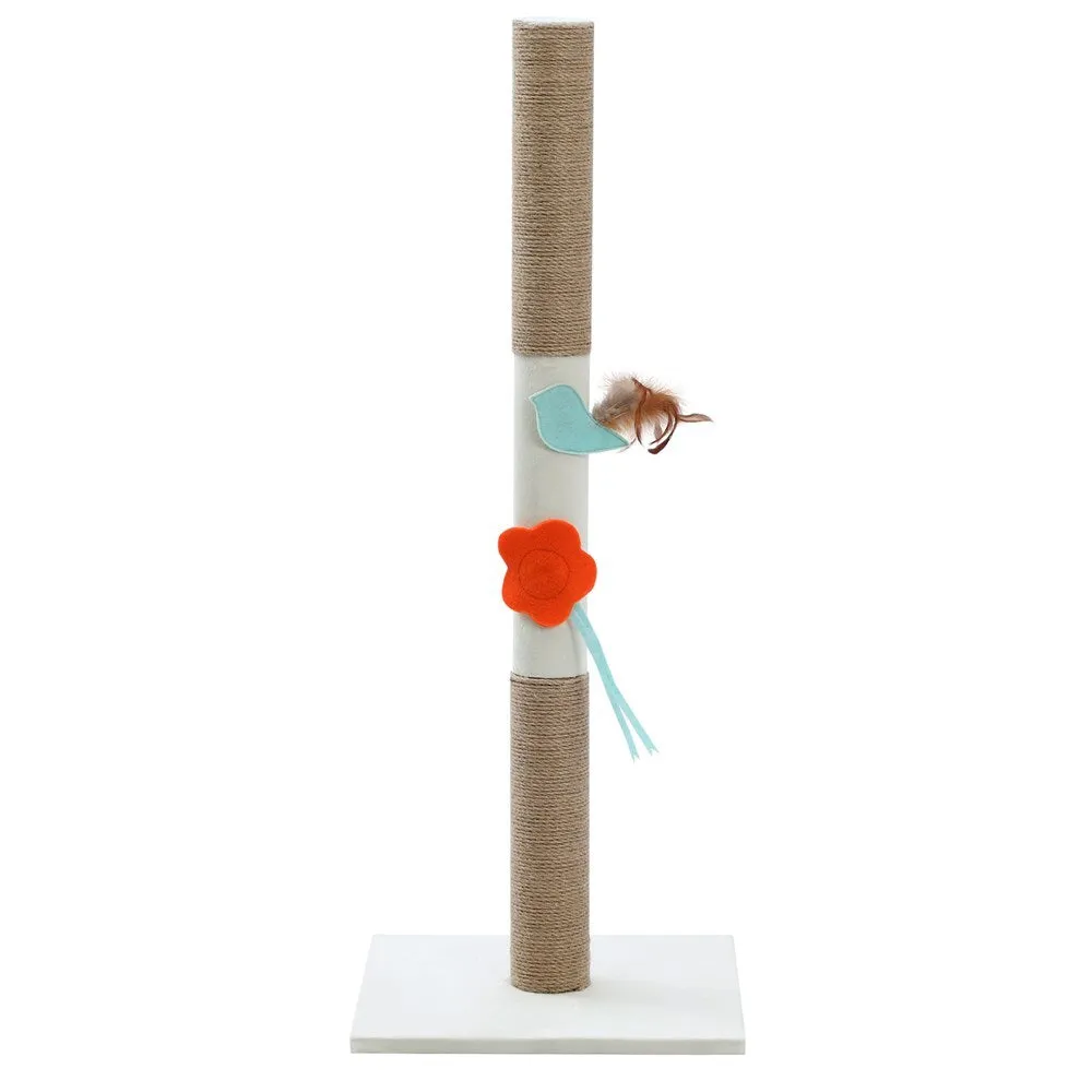 89 cm Plush & Sisal Cat Scratching Post with Toys - YES4PETS
