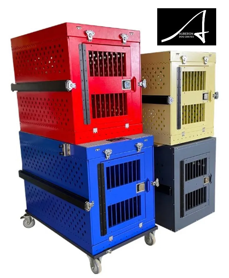 Aluminium ‘Show & Groom’ DOUBLE Crate with Trolley and Grooming Set