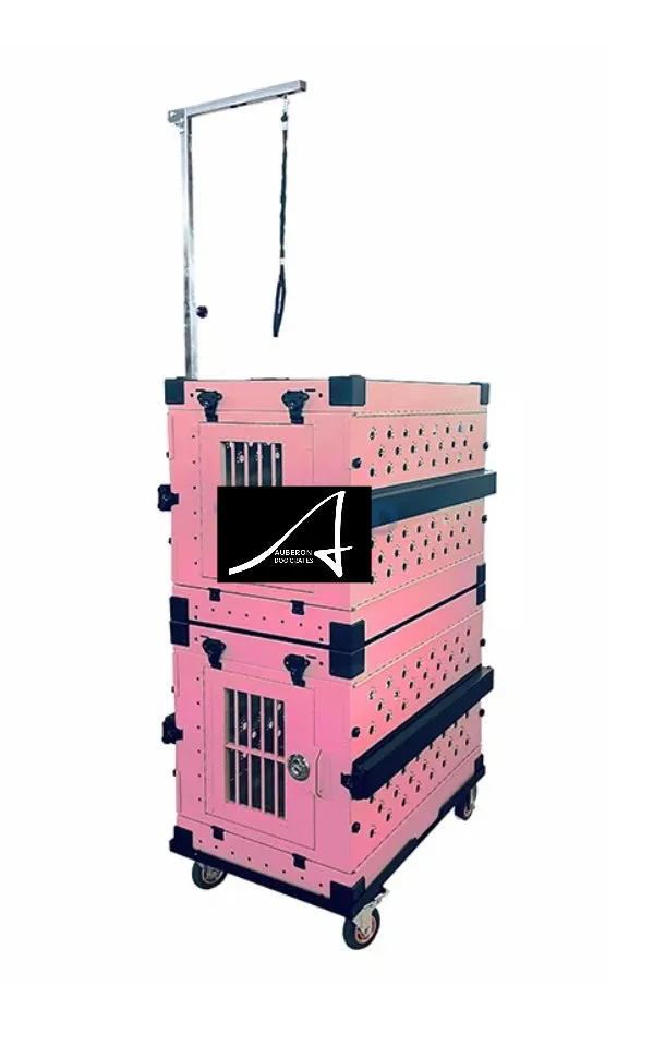 Aluminium ‘Show & Groom’ DOUBLE Crate with Trolley and Grooming Set