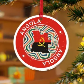Angola Christmas Ornaments Flag Sports Bar Party Events Hanging Keepsake Clear Acrylic Discs Global World Flag Travel Trip Souvenir for Christmas Tree Decoration Gift Tag Name Plates