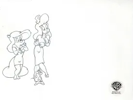 Animaniacs Original Production Drawing:  Minerva, Nurse, and Pinky