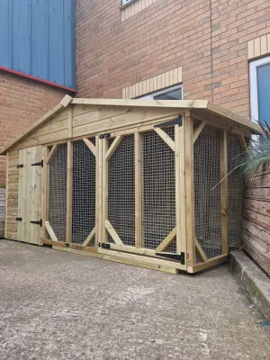 Benchmark Dog Kennel with Apex Roof - Single 12 x 10ft, Classic Wood Range