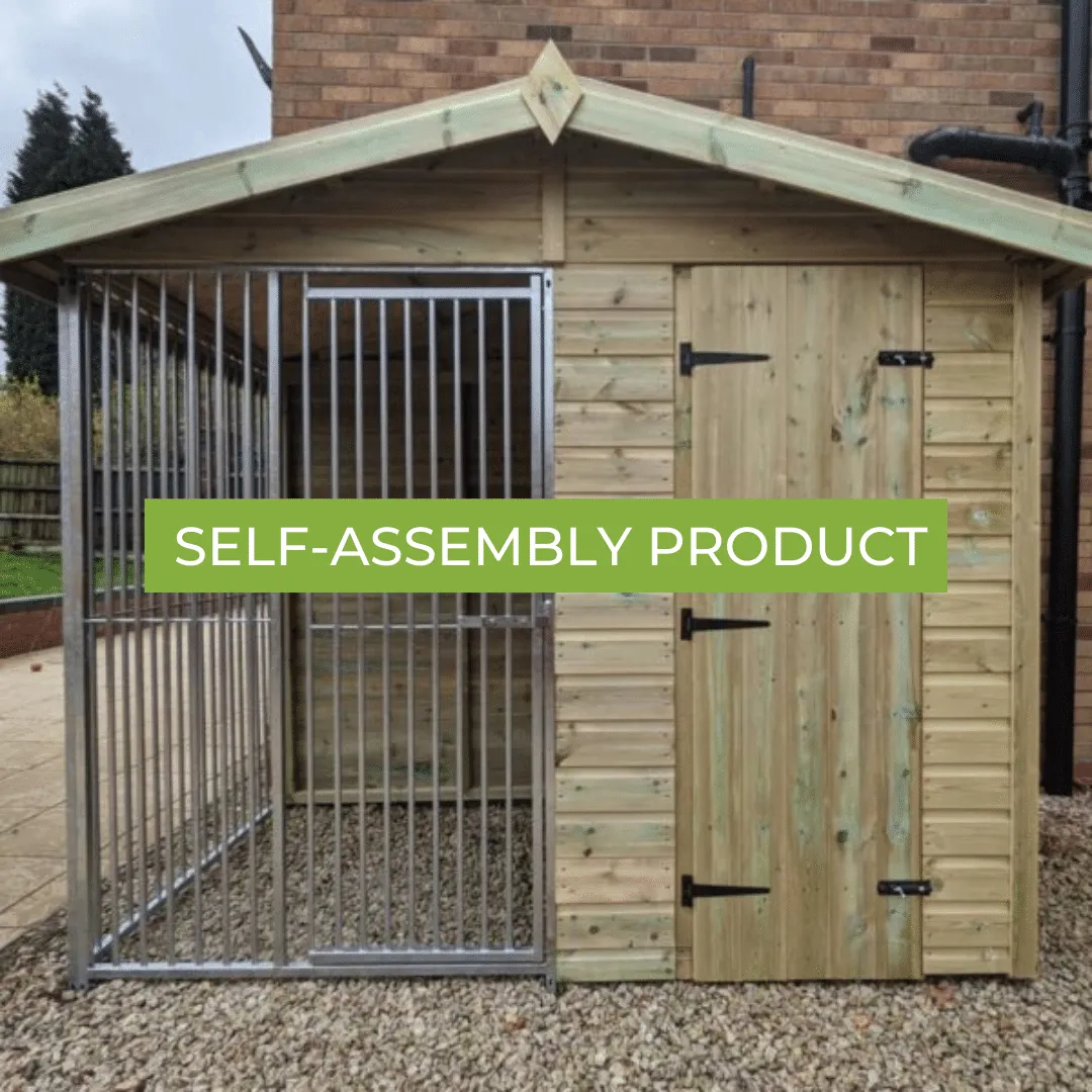 Benchmark Dog Kennel with Apex Roof - Single 8 x 4ft, Express Self-Assembly Range