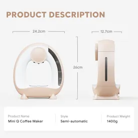 BENFUCHEN Single Serve Coffee Maker For KCup & Ground Coffee, MINI Q Americano 2 in 1 Mini One Cup Coffee Brewer/Tea Maker With Coffee Filter/KCUP-Adapter, 4-8 oz Brew Sizes, Champagne Color