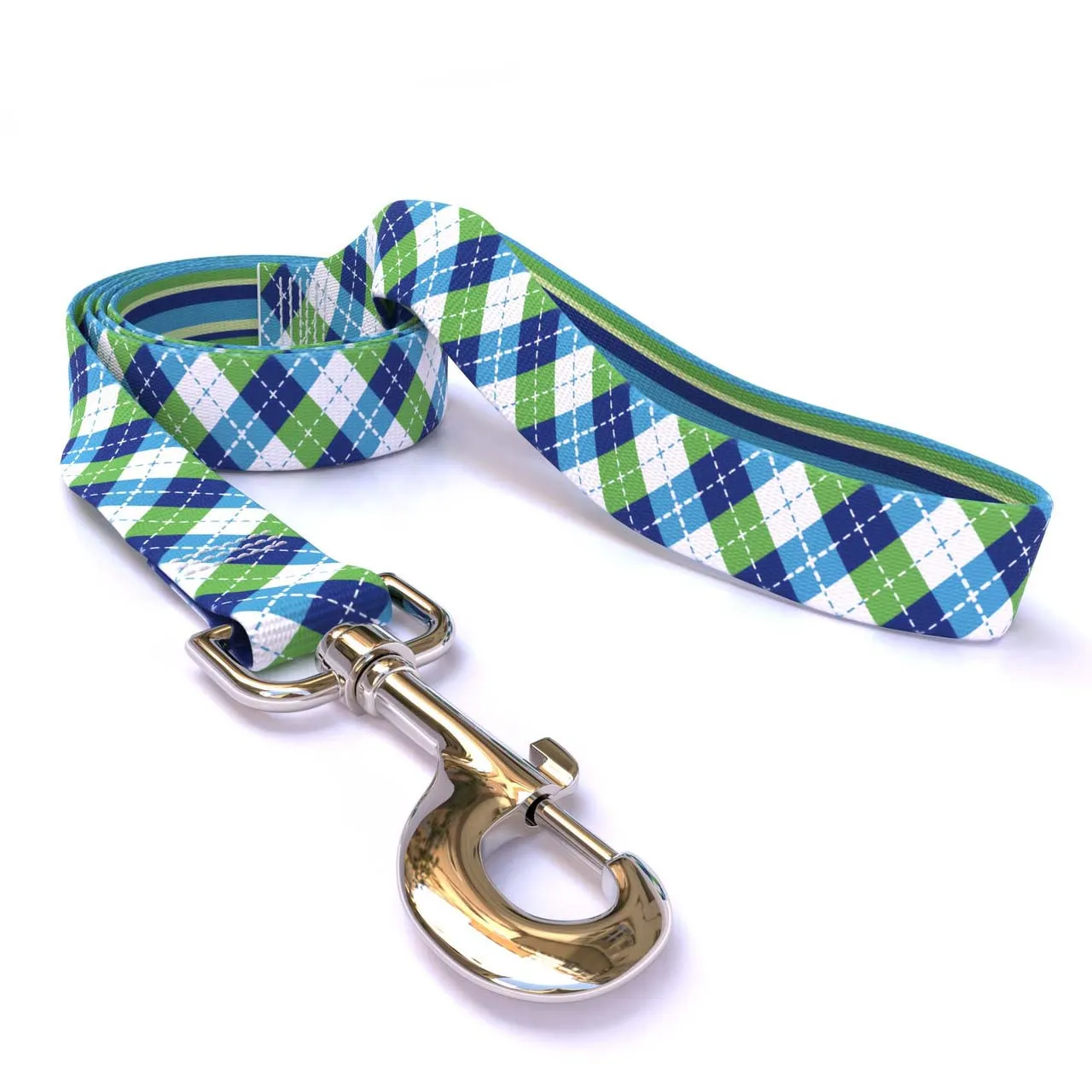 Blue and Green Argyle Dog Leash