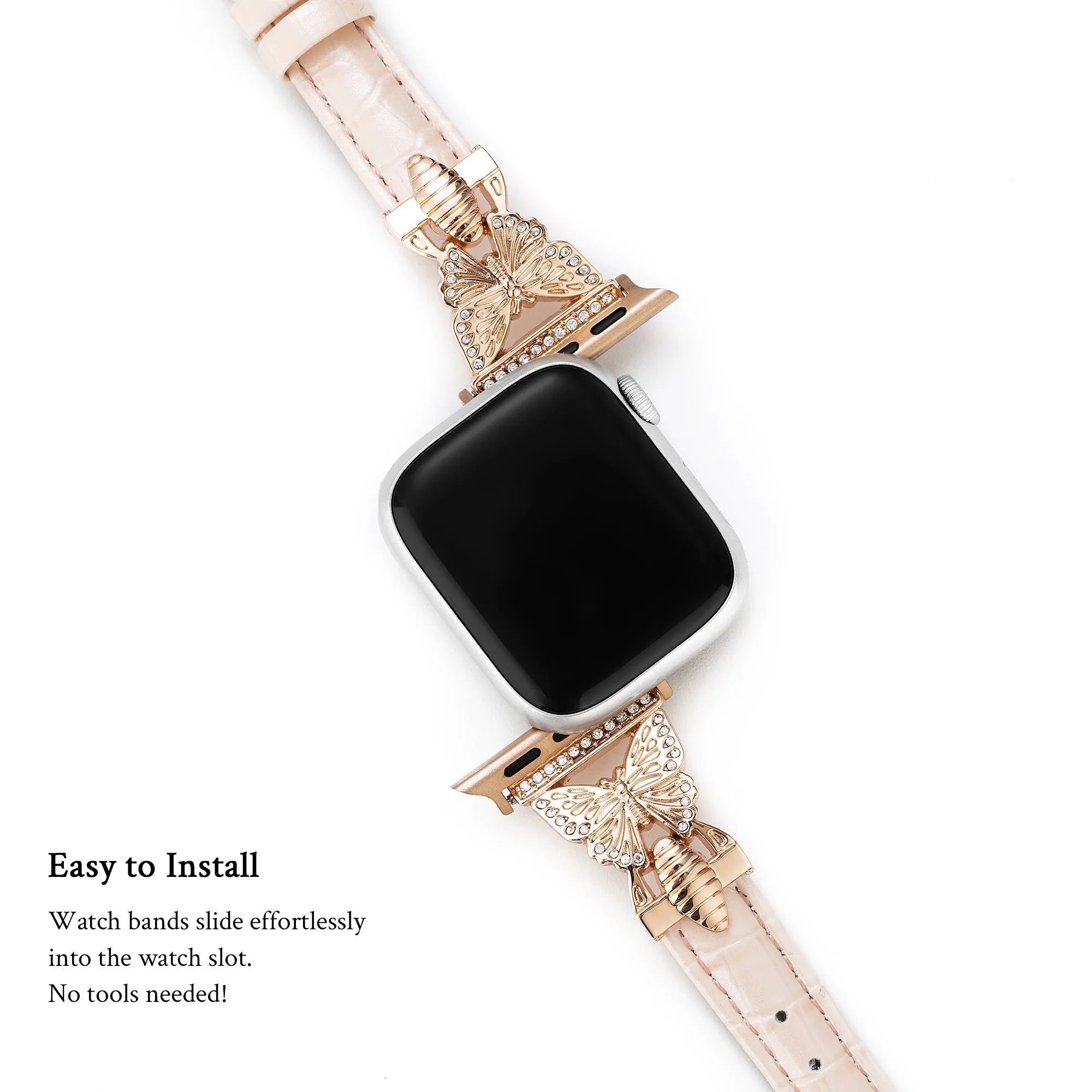 Butterfly Linked Leather Watch Band