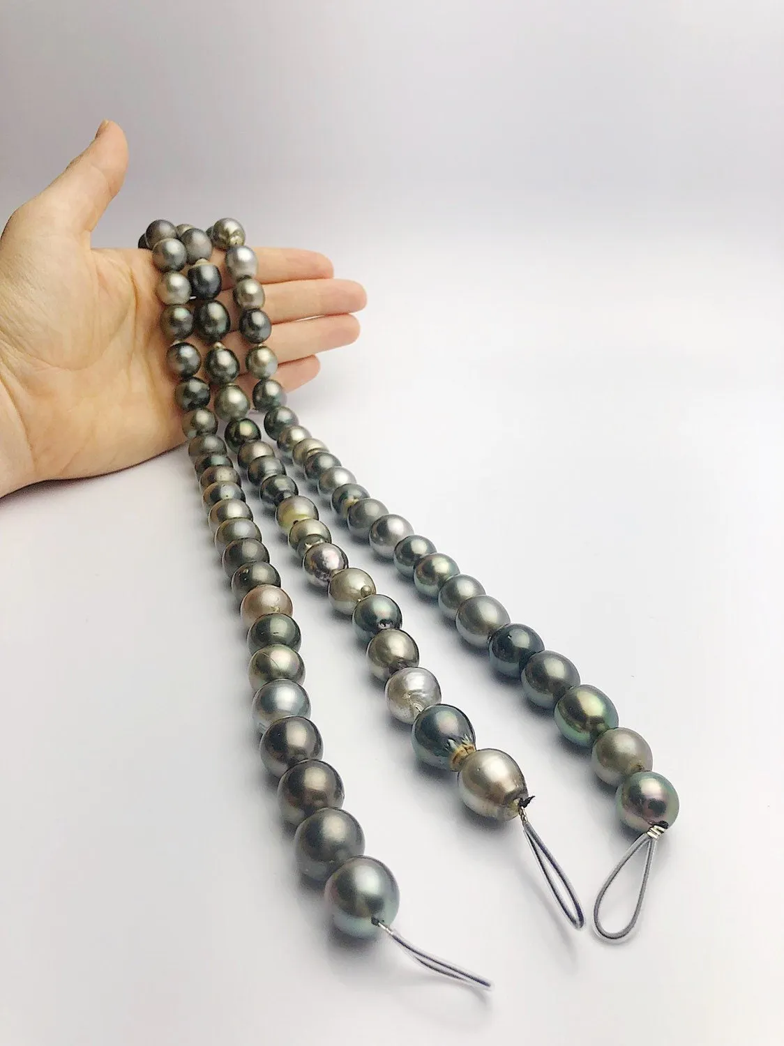 BUY 2 GET 1 FREE - Half Off Black Friday Sale - Tahitian Pearl Strands, 13 - 15mm (681)