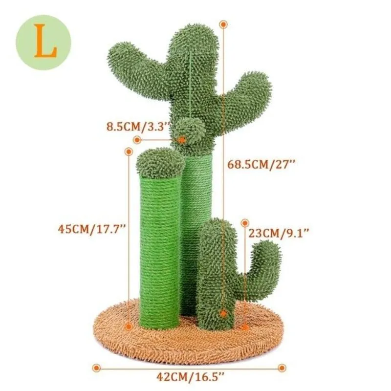 Cactus Cat Scratching Post 3 Sisal Scratching Poles   Hanging Ball
