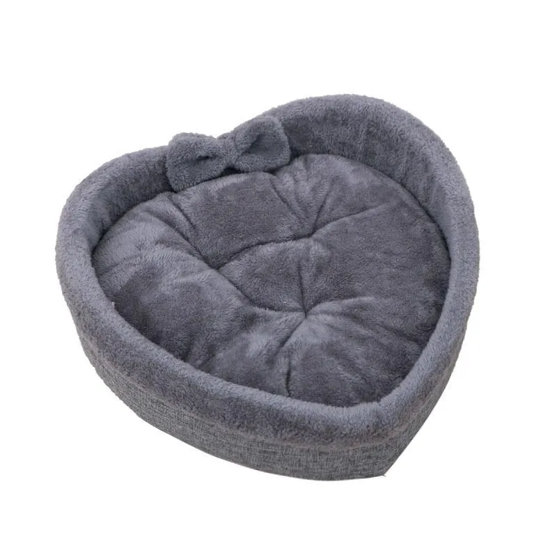 Cat Bed Soft Velvet Heart Shaped Nest