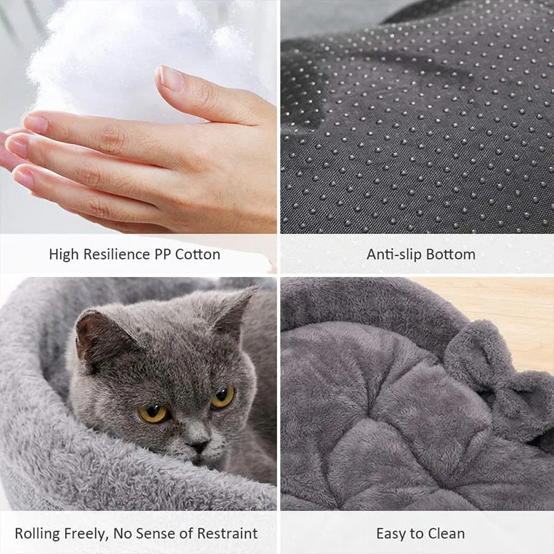 Cat Bed Soft Velvet Heart Shaped Nest
