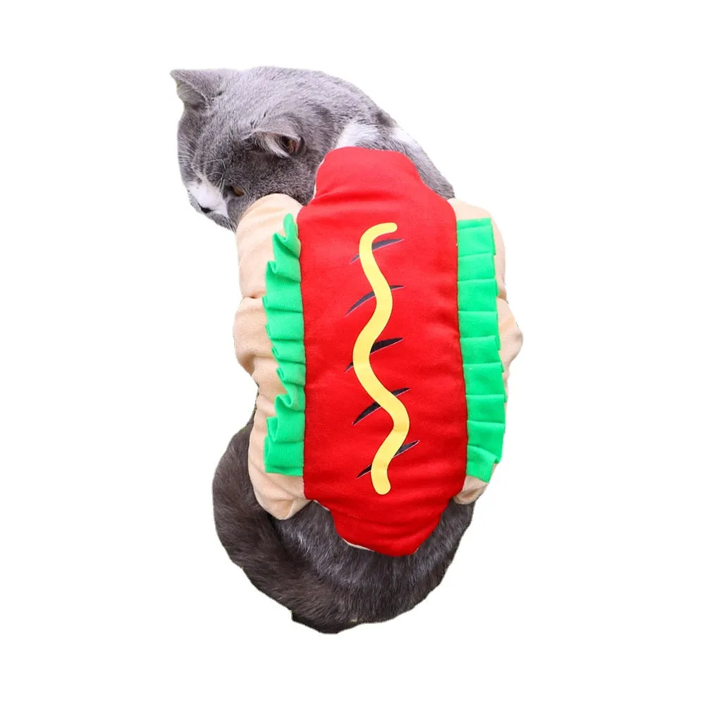 Cat Clothes Hot Dog Hamburger Autumn and Winter Pet Suit