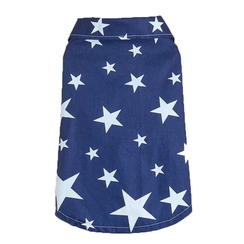 Cat Clothes Pet Clothing Summer Five-Pointed Star Shirt Dog Clothing