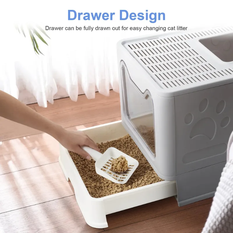 Cat Litter Box with Lid - Dual-entry Design