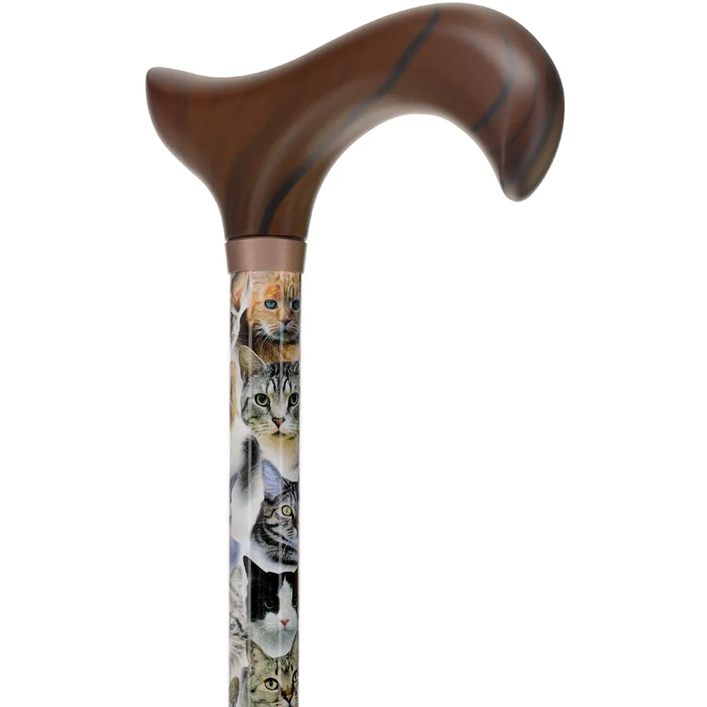 Cat Lovers-Designer Cane, Adjustable w/ Patterned Handle