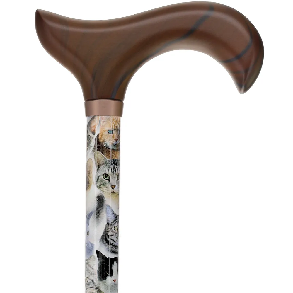 Cat Lovers-Designer Cane, Adjustable w/ Patterned Handle