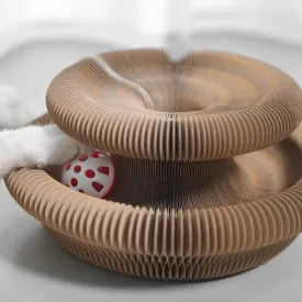 Cat Scratcher, Kitty Kurlz Cat Toy, Reversible Infinity Style Magic Organ, Made of Recyclable Corrugated Cardboard, Scratch-Resistant and Abrasion-Resistant, Foldable Cat Toys for Indoor Cats
