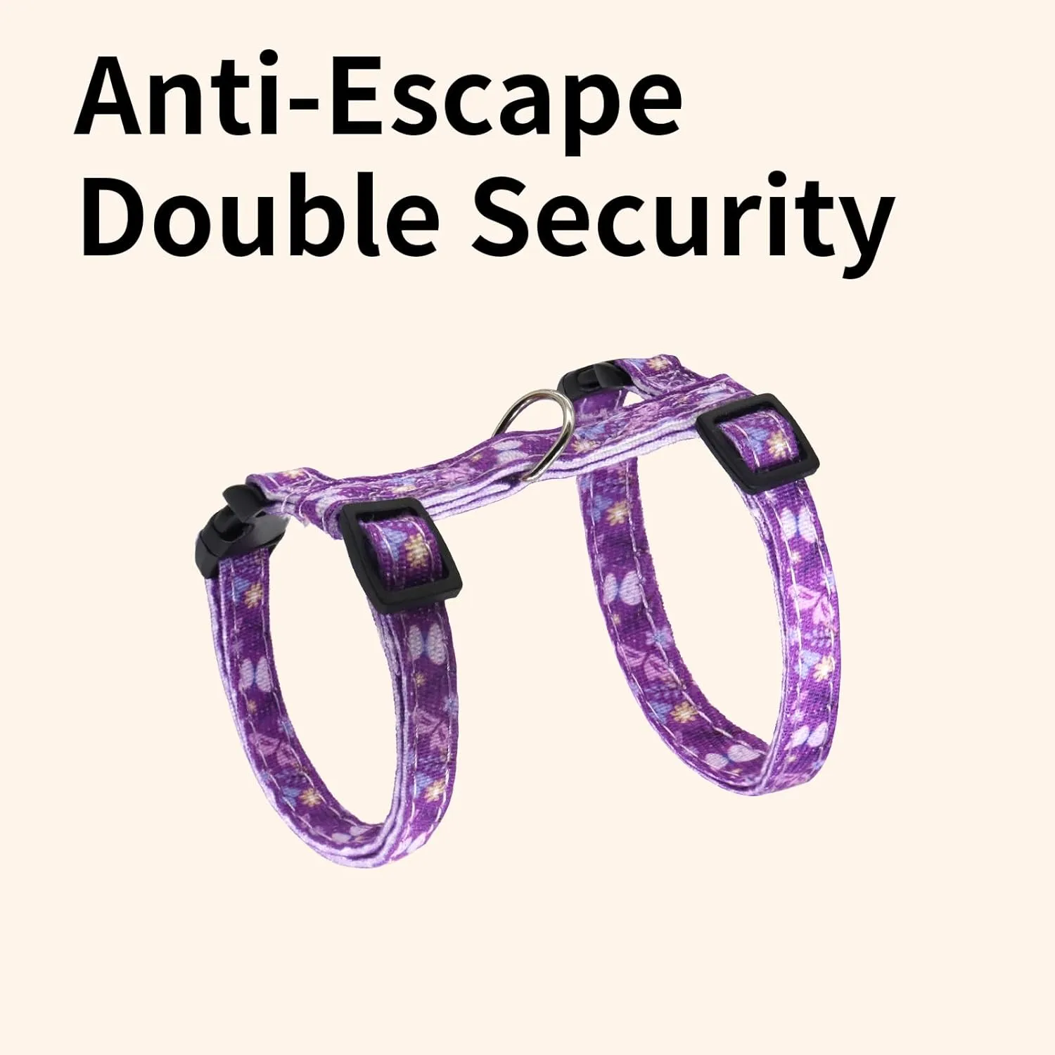 Cotton Cat Harness and Leash Set, Escape-Proof Adjustable Soft Harness for Kitten, Small & Large Cats, Ideal for Travel & Outdoor Walking (Butterfly)