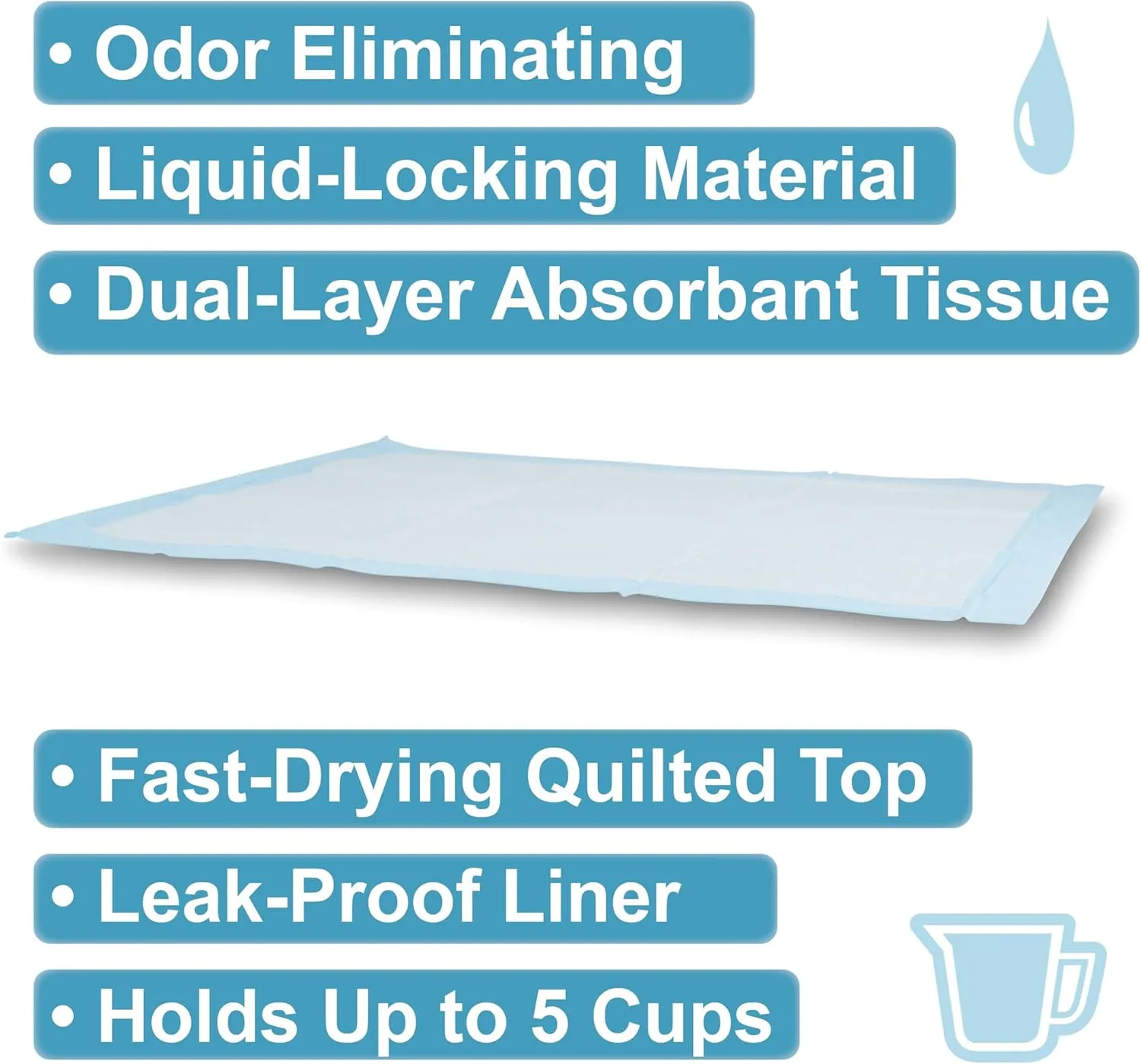 Cudlie Absorbent Puppy Pads, 100 Count, 26"x30" - Perfect for Dog & Puppy Training and House Training