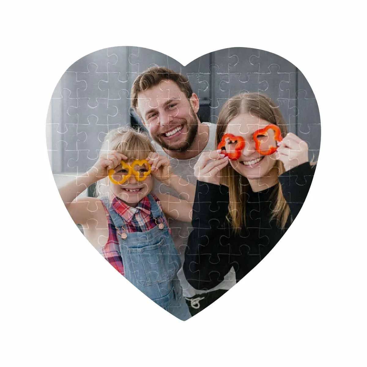 Custom Photo Gray Heart-Shaped Jigsaw Puzzle Best Indoor Gifts 75 Pieces