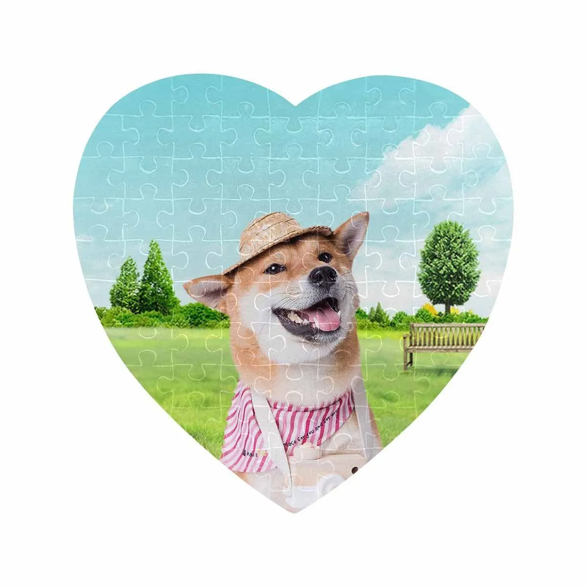Custom Photo Green Heart-Shaped Jigsaw Puzzle Best Indoor Gifts For Lover 75 Pieces