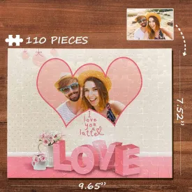 Custom Photo Pink Love Flower Rectangle Jigsaw Puzzle Best Indoor Gifts 110 Pieces