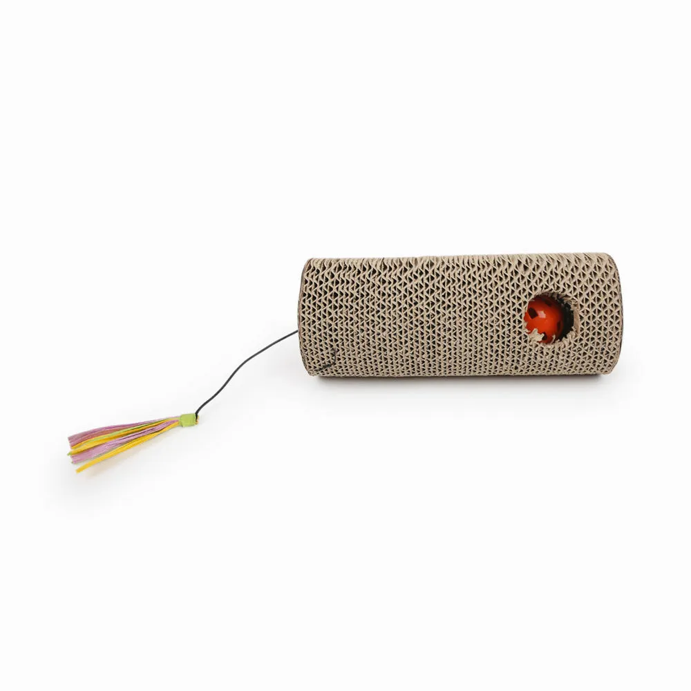 Dear Pet Cat Scratcher with Teaser- Cylinder