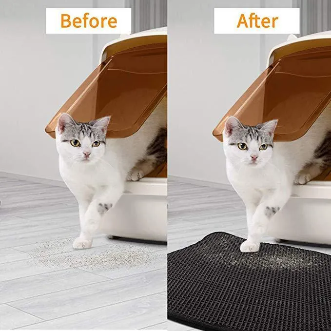 Double Layer Waterproof Cat Litter Trap Mat, 2 Pack