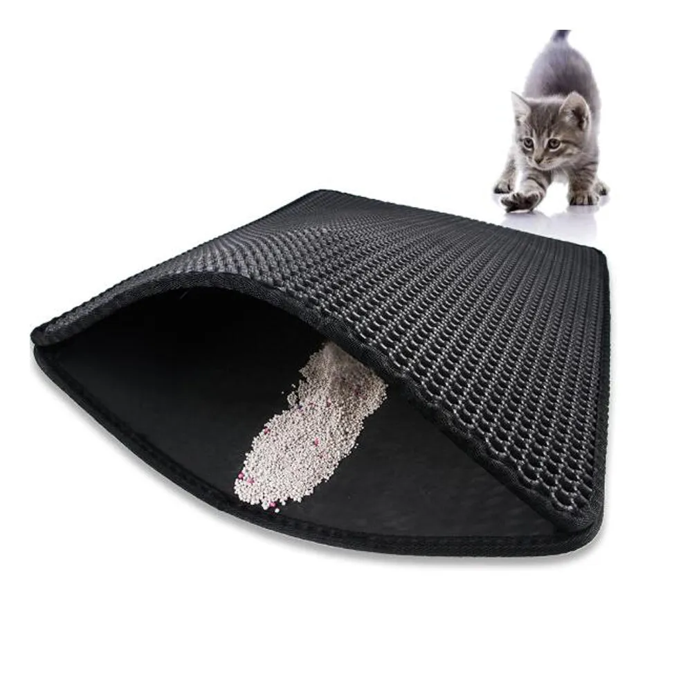 Double Layer Waterproof Cat Litter Trap Mat, 2 Pack