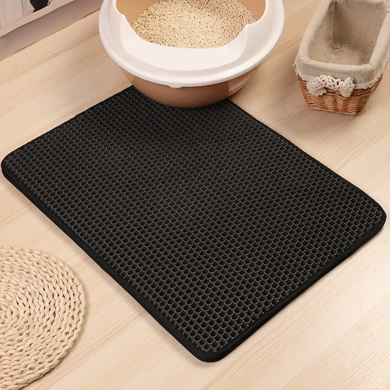 Double Layer Waterproof Cat Litter Trap Mat, 2 Pack