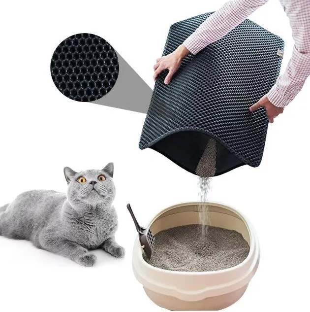 Double Layer Waterproof Cat Litter Trap Mat, 2 Pack