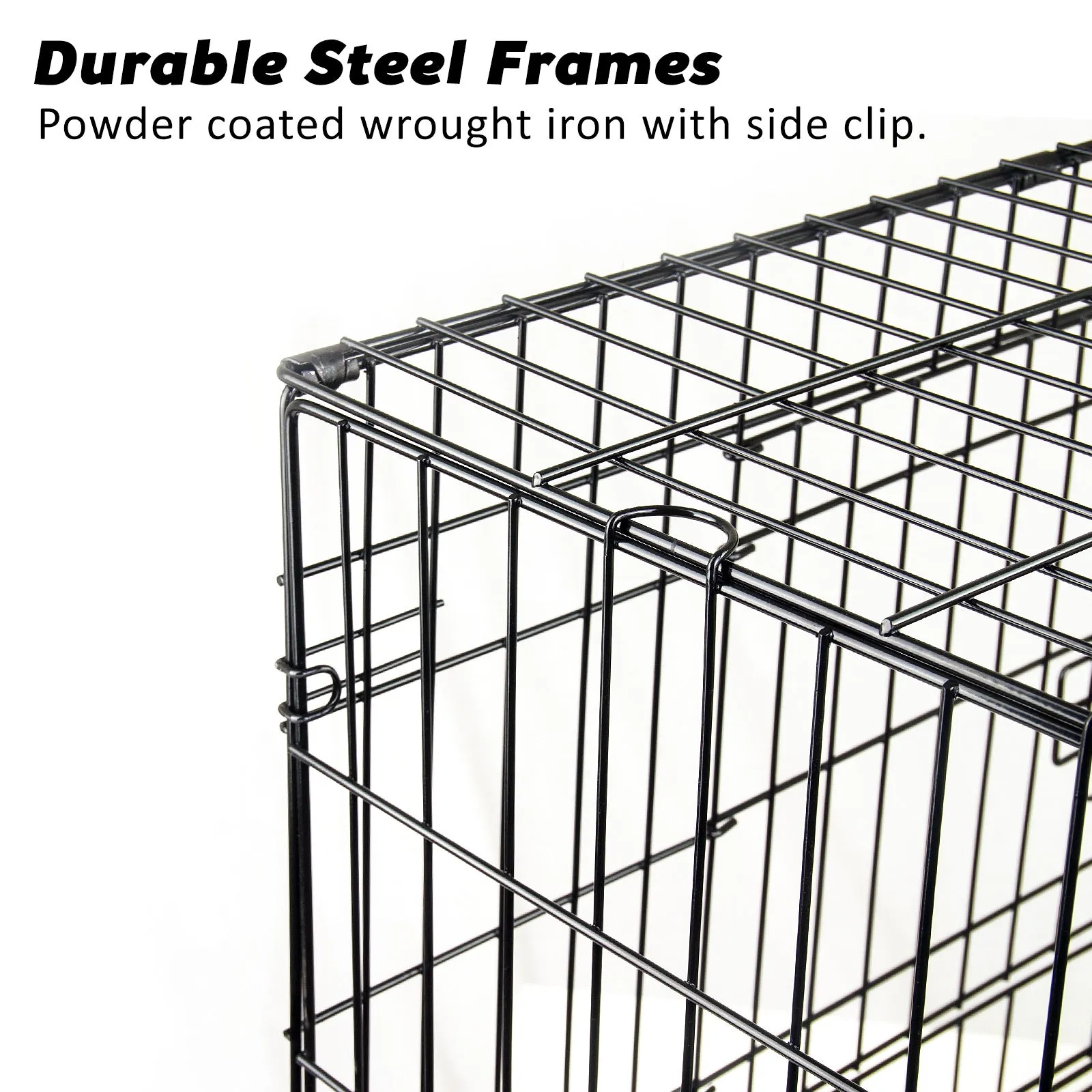 Durable Foldable Wire Dog Crate with Tray, 24in, Paw Mate