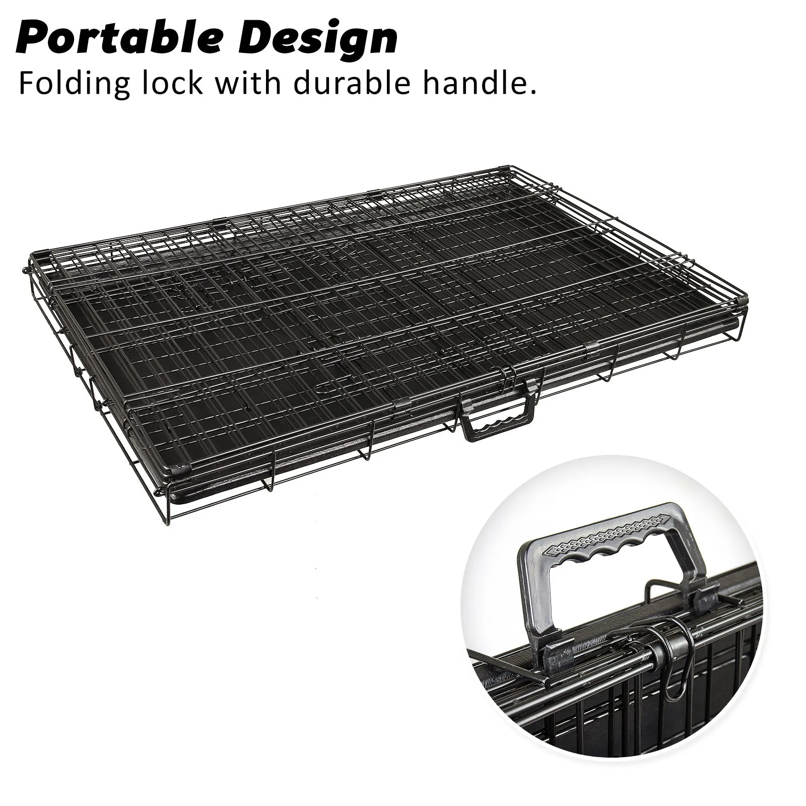 Durable Foldable Wire Dog Crate with Tray, 24in, Paw Mate