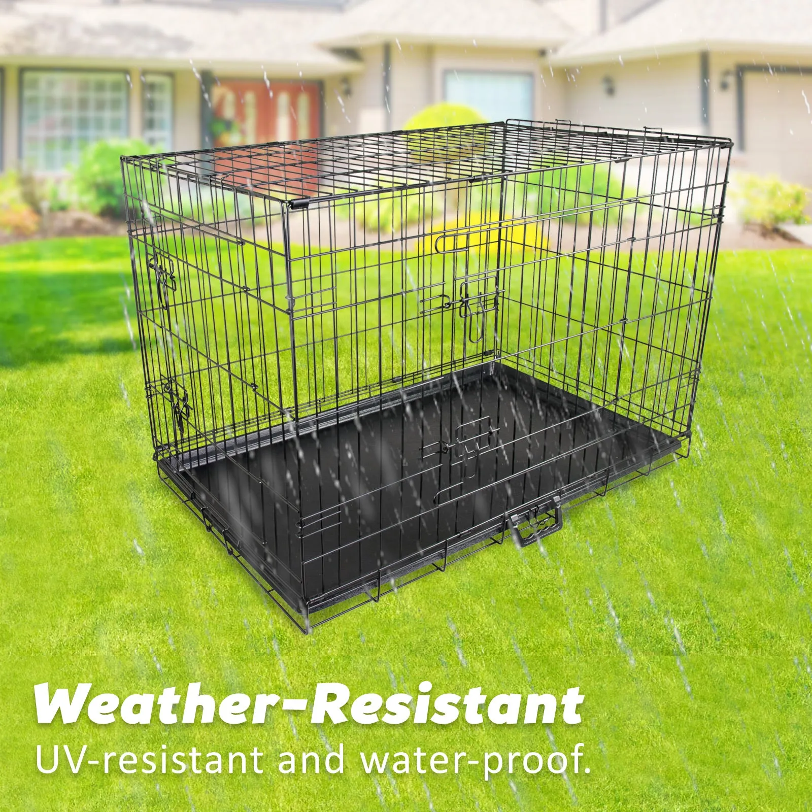 Durable Foldable Wire Dog Crate with Tray, 24in, Paw Mate