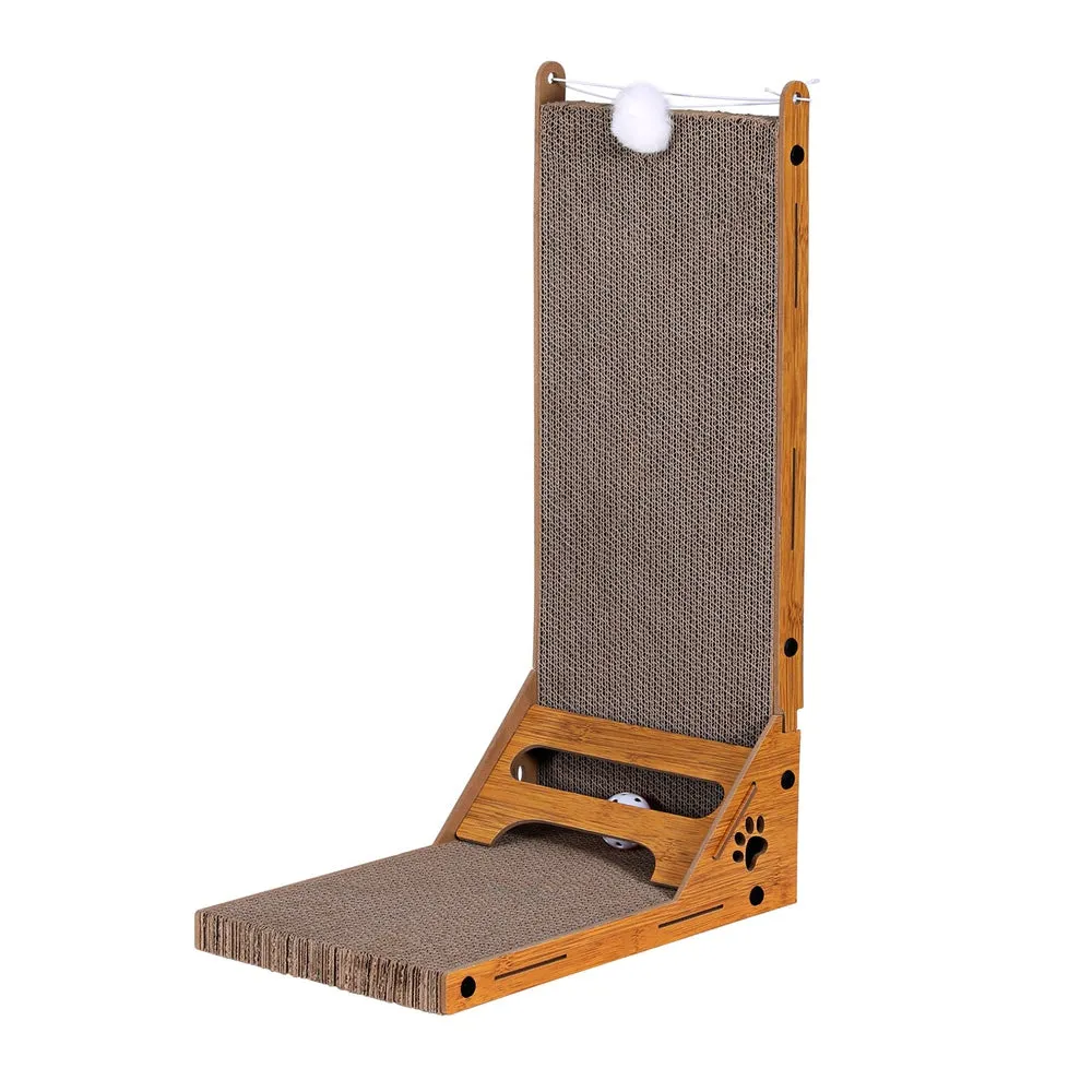 Durable L-Shaped Cat Scratcher with Ball & Catnip - i.Pet
