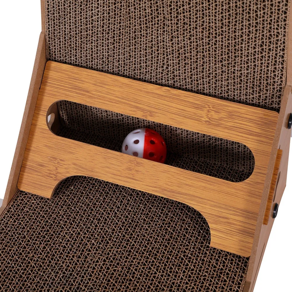 Durable L-Shaped Cat Scratcher with Ball & Catnip - i.Pet