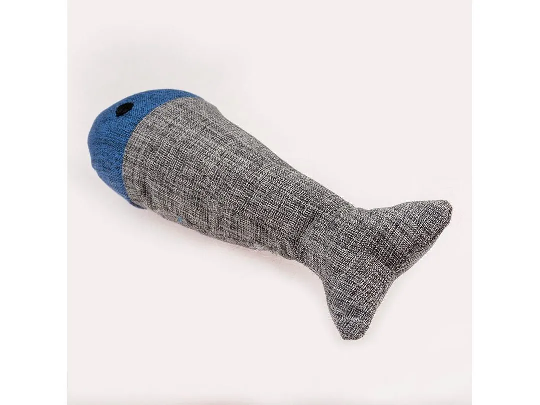 ECO Navy fish & catnip 13,5x4,5x3cm blue/grey