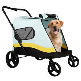 Extra Large Dog Stroller with a Maximum Weight of 176 lbs, Oversize Pet Stroller for Large Dogs, One-Button Folding Design, 360 Front Wheel Rotation and Rear Wheel Braking System, Breathable Mesh