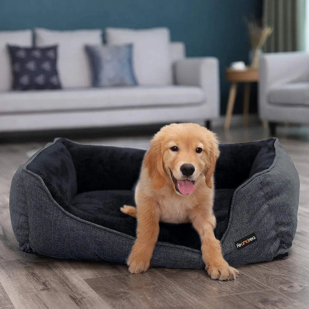 Extra-Large Tear-Resistant Dog Sofa Bed with Headrest 90cm - FEANDREA