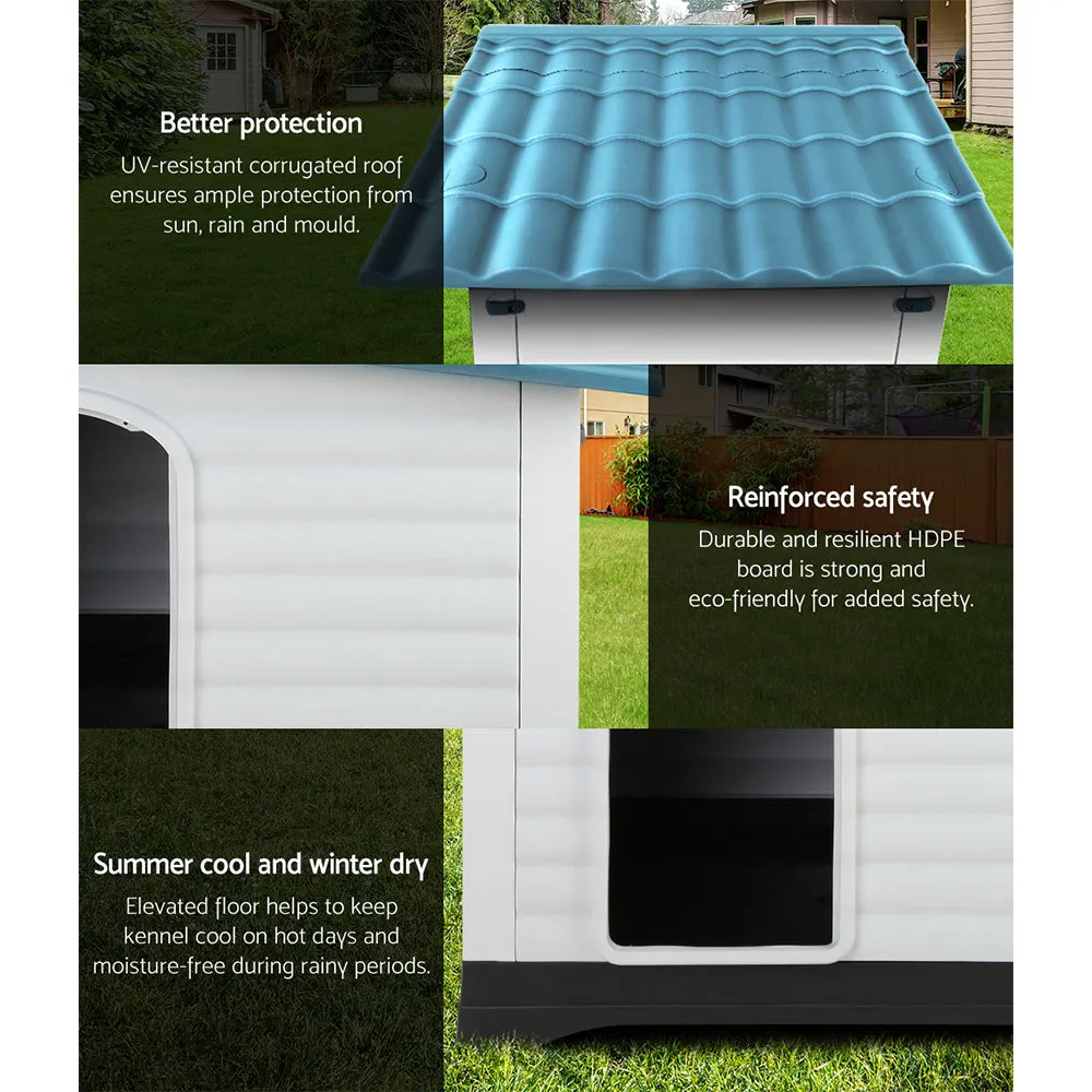 Extra Large Weatherproof Plastic Dog Kennel with Ventilation - i.Pet