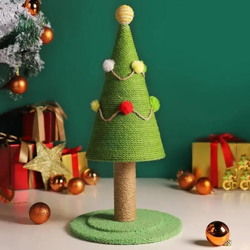Festive Cat Tree Sisal Scratcher Climbing Frame
